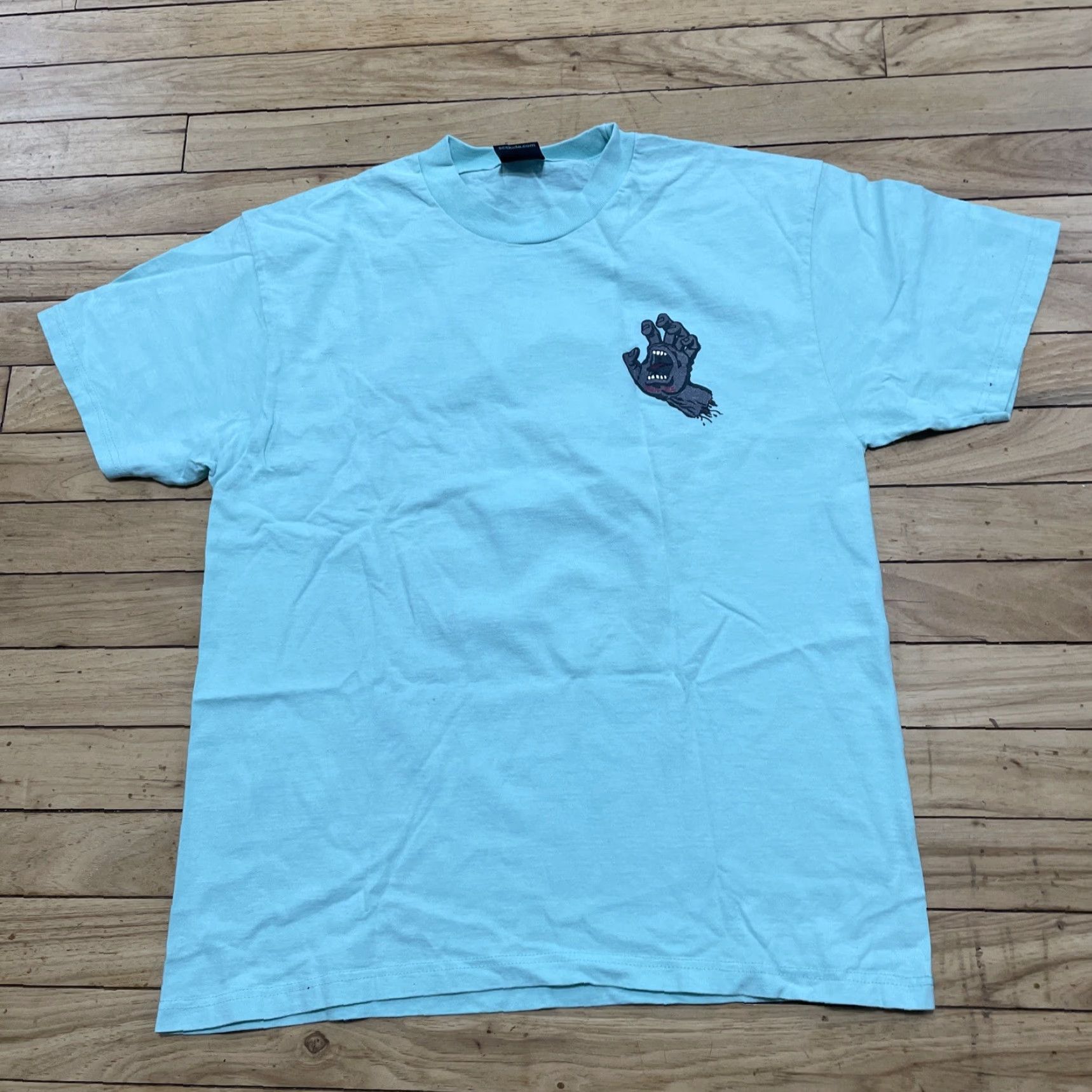 Vintage SANTA CRUZ SKATEBOARDS Shirt Men M Mint Teal HAND EYE Graphic Tee Size US M / EU 48-50 / 2 - 2 Thumbnail