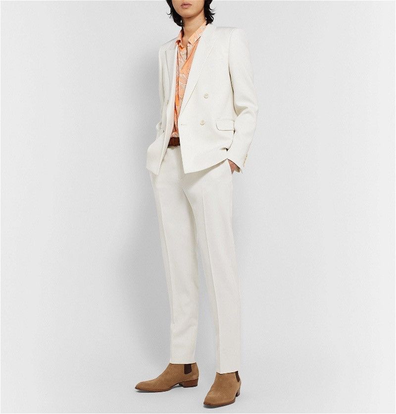 Saint Laurent Paris Ivory Double Breasted Suit Jacket Size 46R - 20 Thumbnail