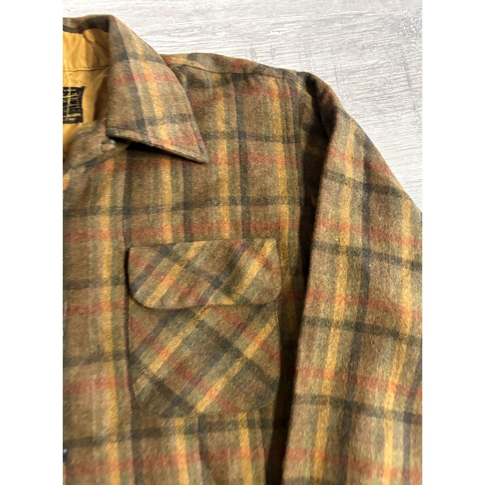Sears VINTAGE Sears Jacket Mens Large Brown Plaid Wool Quilted Lined Outdoor 50s Size US L / EU 52-54 / 3 - 2 Thumbnail
