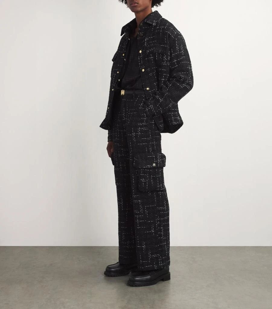Amiri o1orln1125 Tweed Cargo Jacket in Black Size US XL / EU 56 / 4 - 2 Thumbnail
