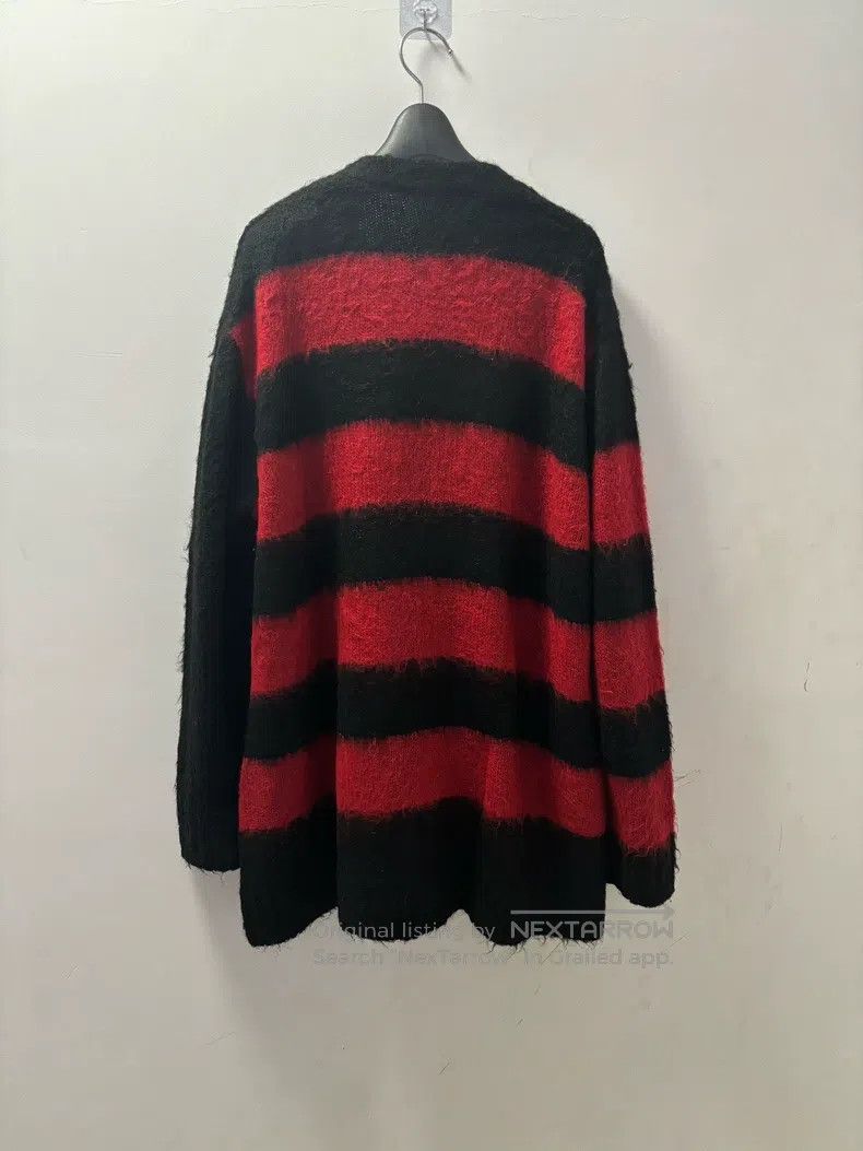 Undercover Undercover 21AW black and red striped mohair cardigan swea Size US M / EU 48-50 / 2 - 2 Thumbnail