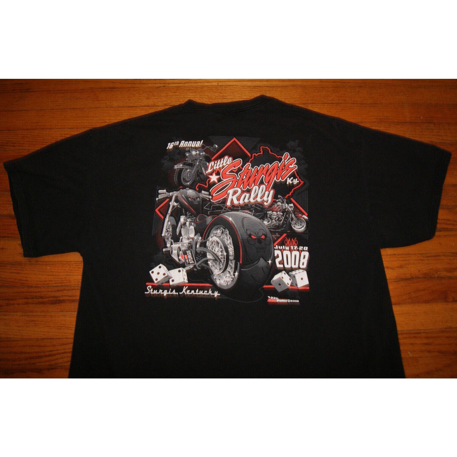 Delta 2008 Little Sturgis Kentucky 2XL TShirt Motorcycle 2 Sided Size US XXL / EU 58 / 5 - 1 Thumbnail