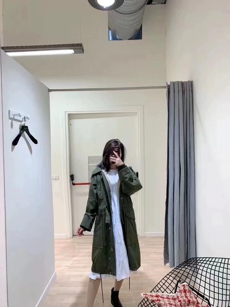 Sandro Sandro Cotton Wool Removable Fur Parka Green 36/38 Size XS / US 0-2 / IT 36-38 - 5 Thumbnail