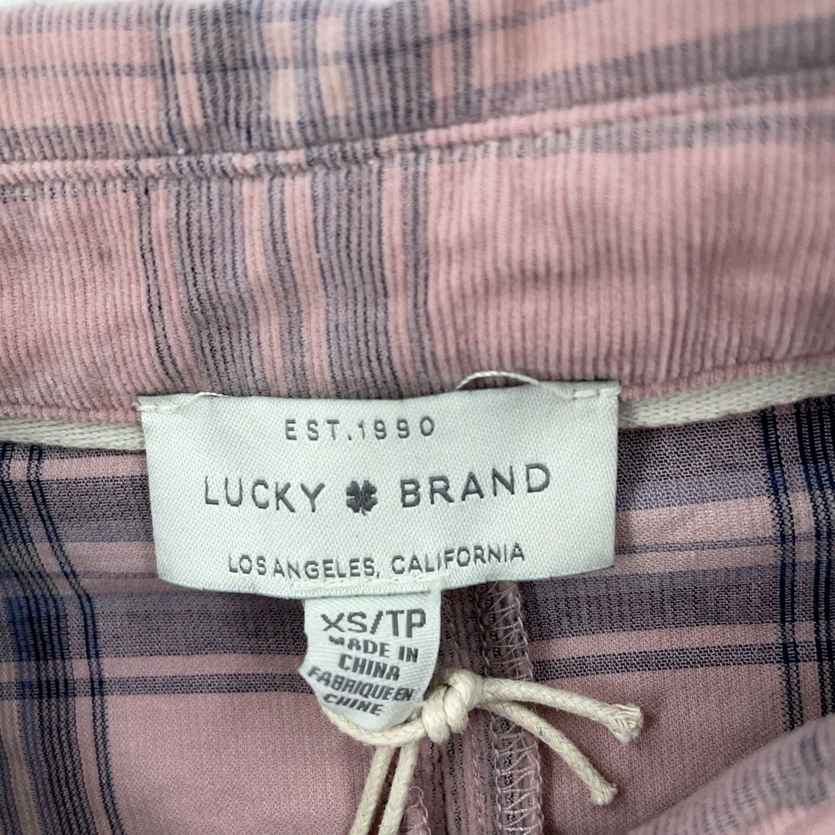 Lucky Brand Lucky Brand Shirt Womens XS Pink Blue Plaid Collared Button Up Raw Hem 7W44753 Size XS / US 0-2 / IT 36-38 - 3 Thumbnail