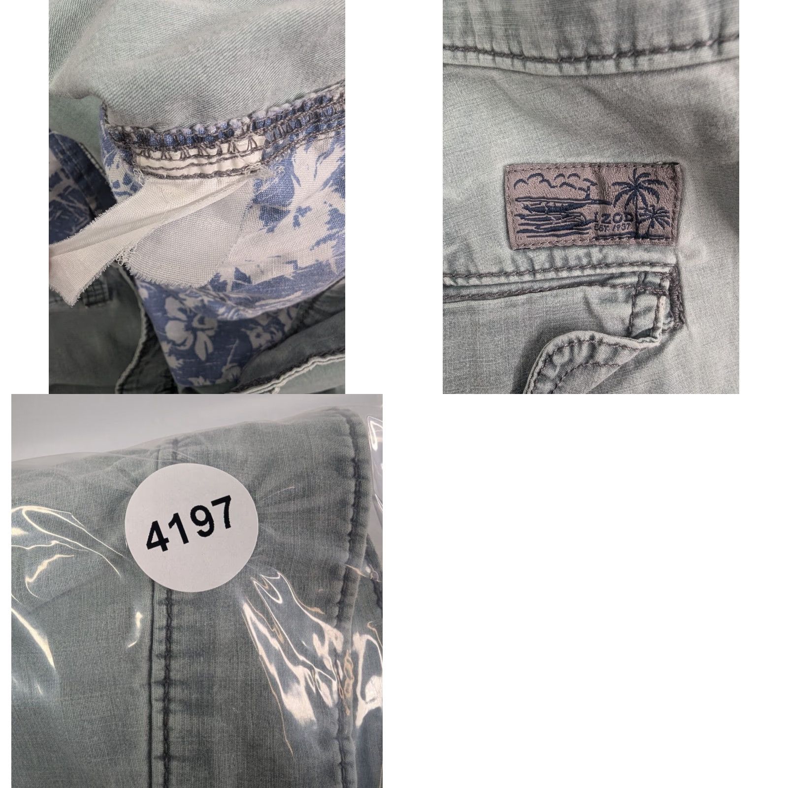 Izod VINTAGE IZOD Saltwater Cargo Shorts Men 42 Gray Green Stretch Outdoors Hiking Distressed Size US 42 / EU 58 - 8 Thumbnail