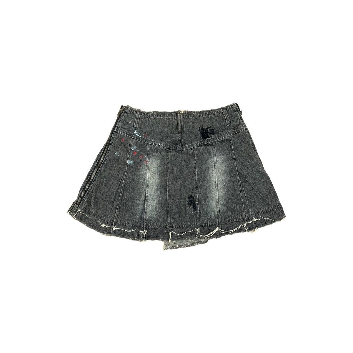 If Six Was Nine Algonquins distressed punk goth mini skirt Size 29" - 2 Thumbnail
