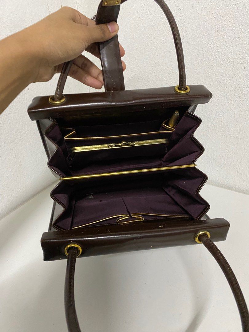Vintage Vintage Leather Square Handle Bag Size ONE SIZE - 7 Thumbnail