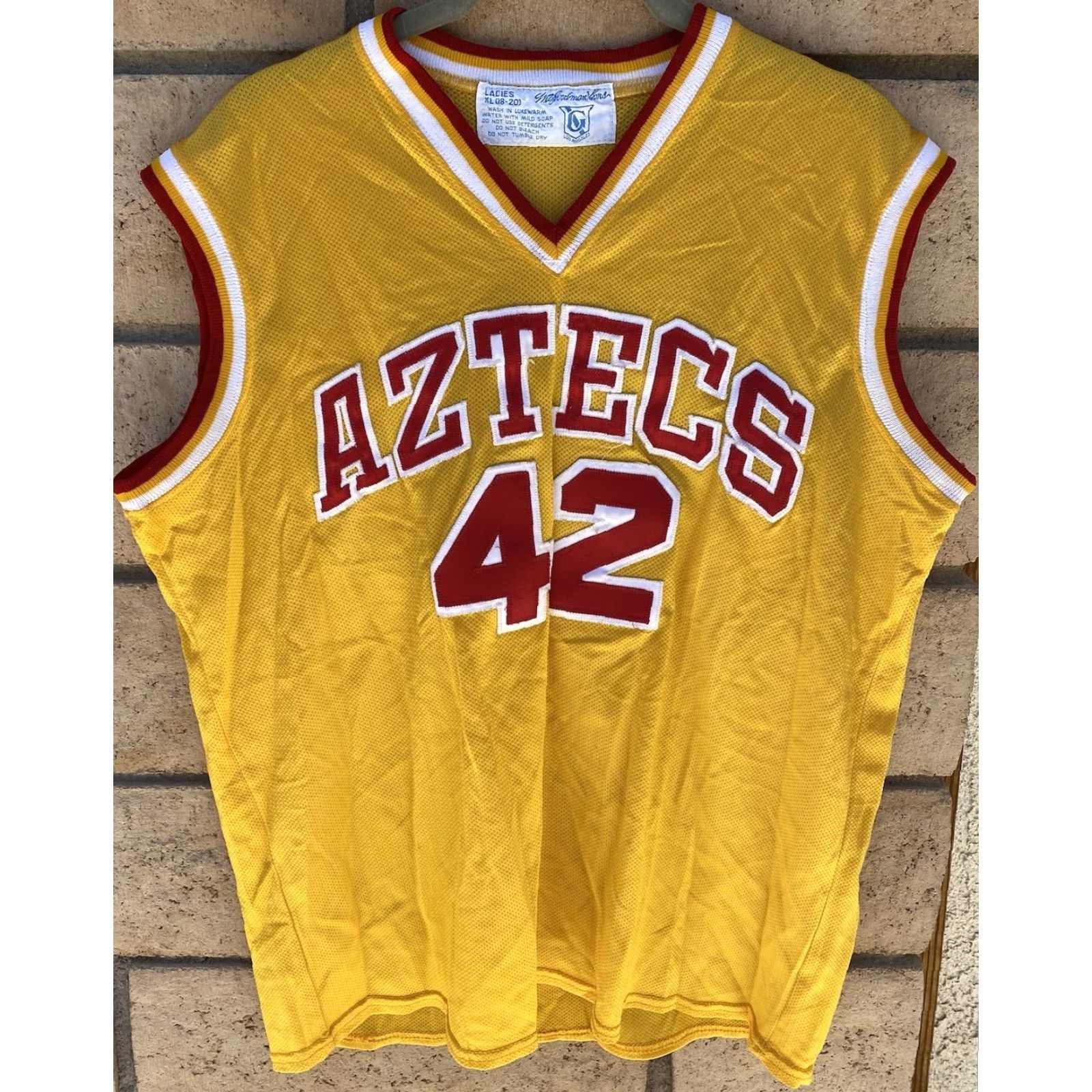 Vintage VINTAGE WA Goodman Sons Aztecs 42 Jersey Ladies Shirt XL LA Los Angeles V Neck Shirt Womens XL Aztecs 42 Jersey Size XL / US 12-14 / IT 48-50 - 3 Thumbnail