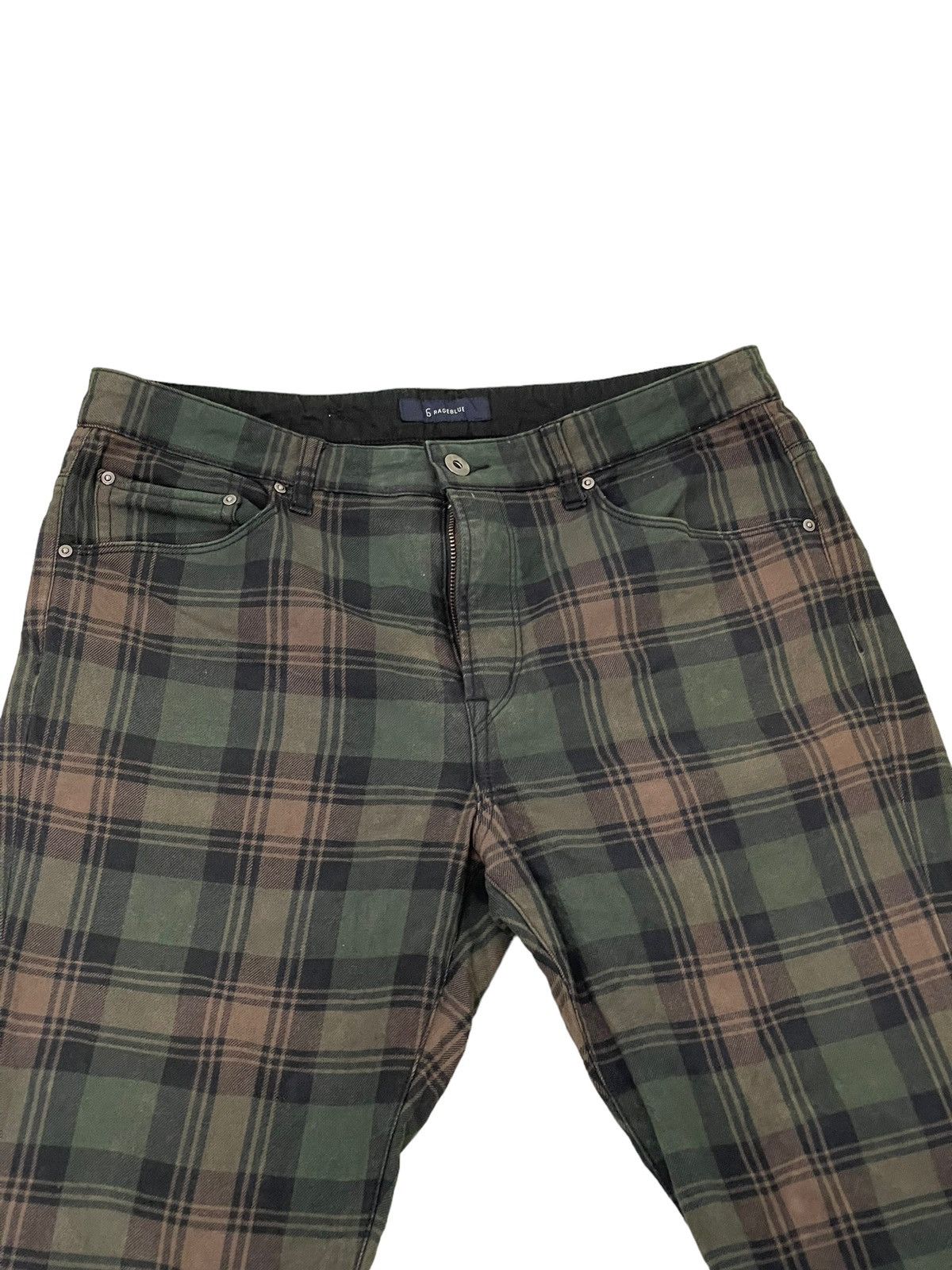 Japanese Brand Slim Check Pant Rageblue Stretch 7🟦0 Size US 33 - 12 Thumbnail