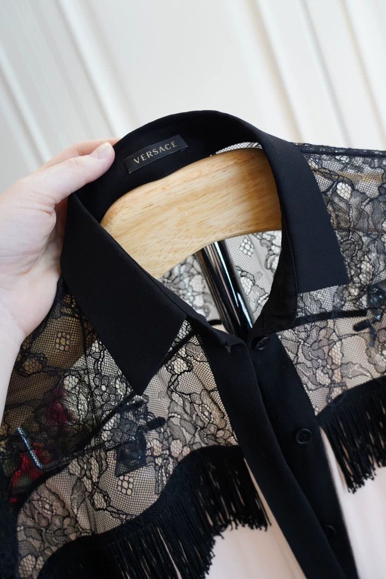 Versace Versace Black lace panels Size S / US 4 / IT 40 - 4 Thumbnail