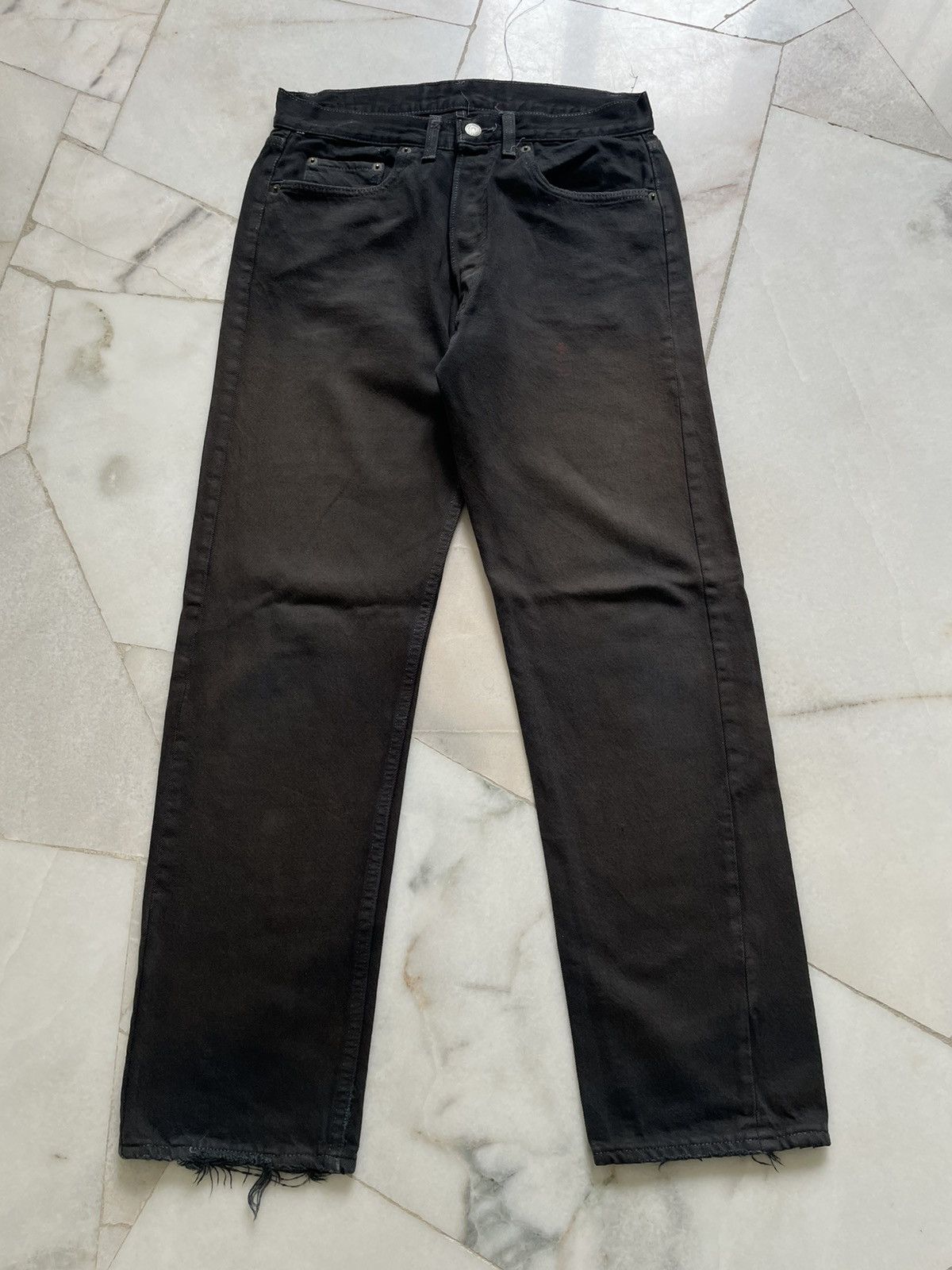 If Six Was Nine Very Rare Vintage 80s Levis 501 All black Faded Jeans Size US 30 / EU 46 - 1 Thumbnail