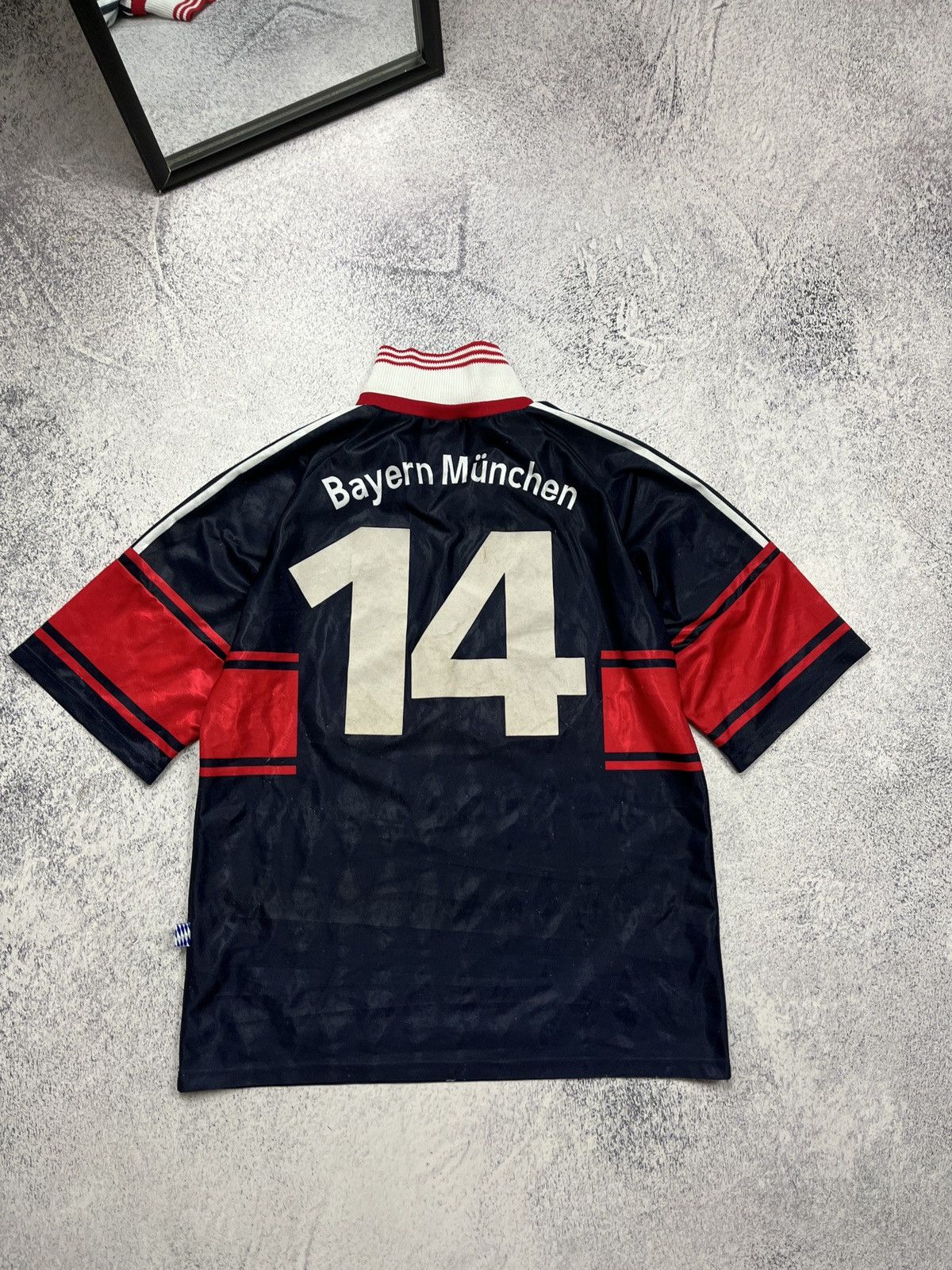 Adidas Bayern Munich Munchen 1997/99 Home Soccer Jersey #14 Basler Size US L / EU 52-54 / 3 - 13 Thumbnail