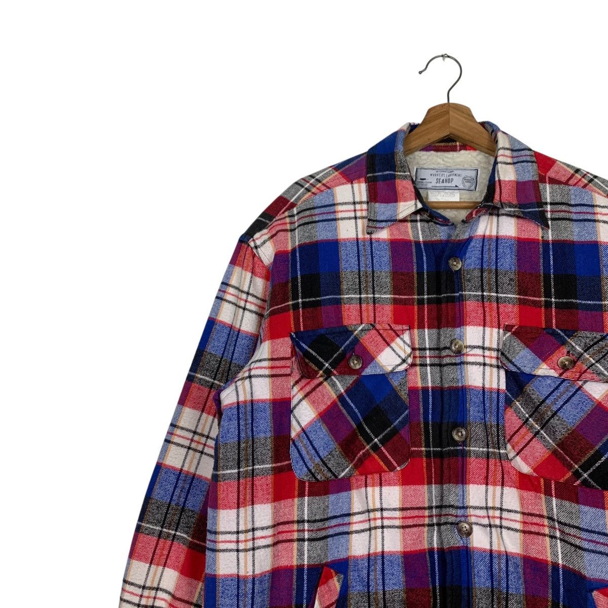 Flannel 90’s SEAHOP Fleece Lined Checked Flannel Jacket #2342-C105 Size US M / EU 48-50 / 2 - 6 Thumbnail