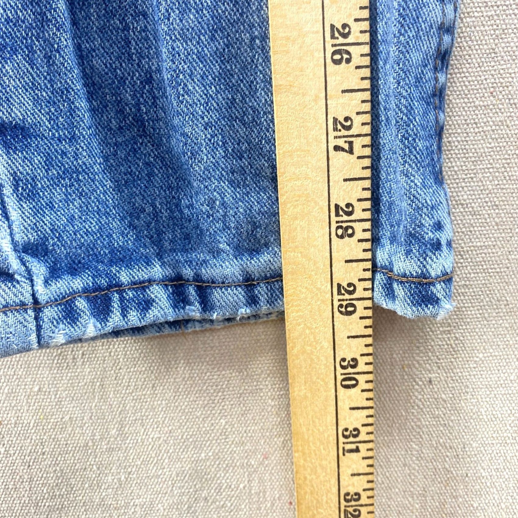 Lee VTG Lee Jeans Womens 18 Dark Blue Denim Pants Riveted High Rise USA Mom Jeans US Flag Theme Size 40" / US 18 - 4 Thumbnail