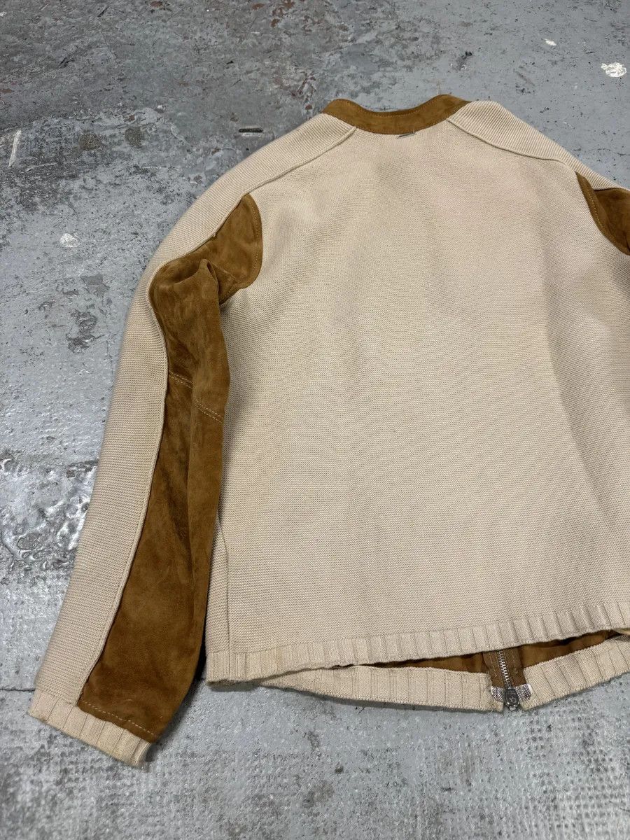 Versace Versace Hybrown Camel Leather & Cotton Zip-up Biker Jacket Size US M / EU 48-50 / 2 - 4 Thumbnail