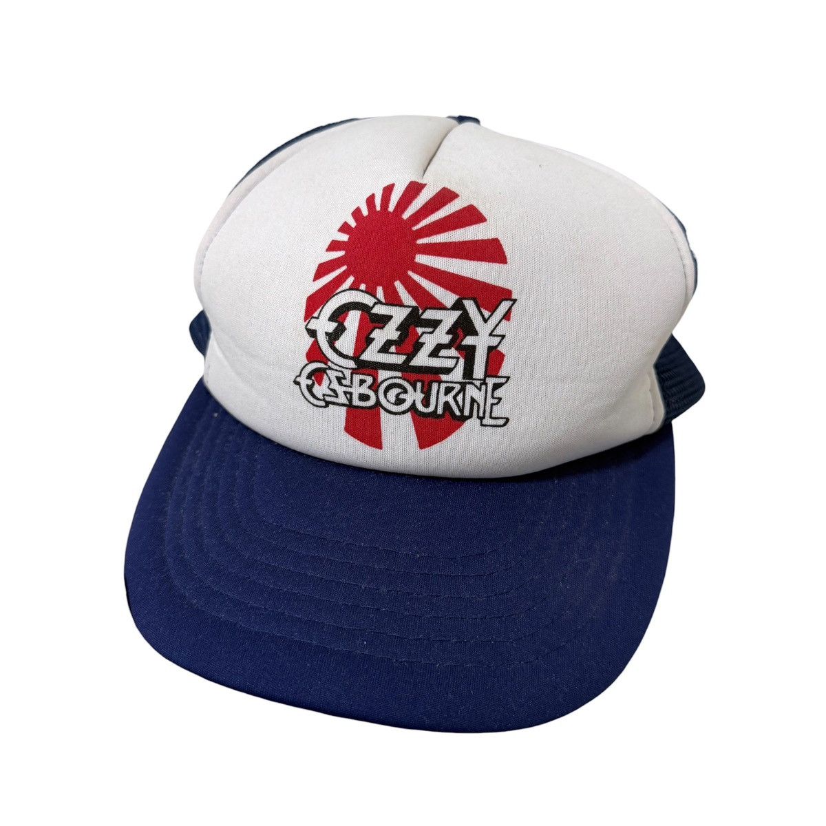 Ozzy Osbourne Vintage 80s/90s Ozzy Osbourne "Rising Sun" Logo Trucker Hat Size ONE SIZE - 1 Thumbnail
