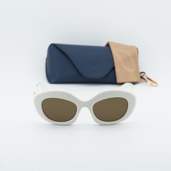 Loewe Loewe LW40153I 25E Sunglasses Ivory Cat Eye Frame, Brown Size ONE SIZE - 10 Thumbnail