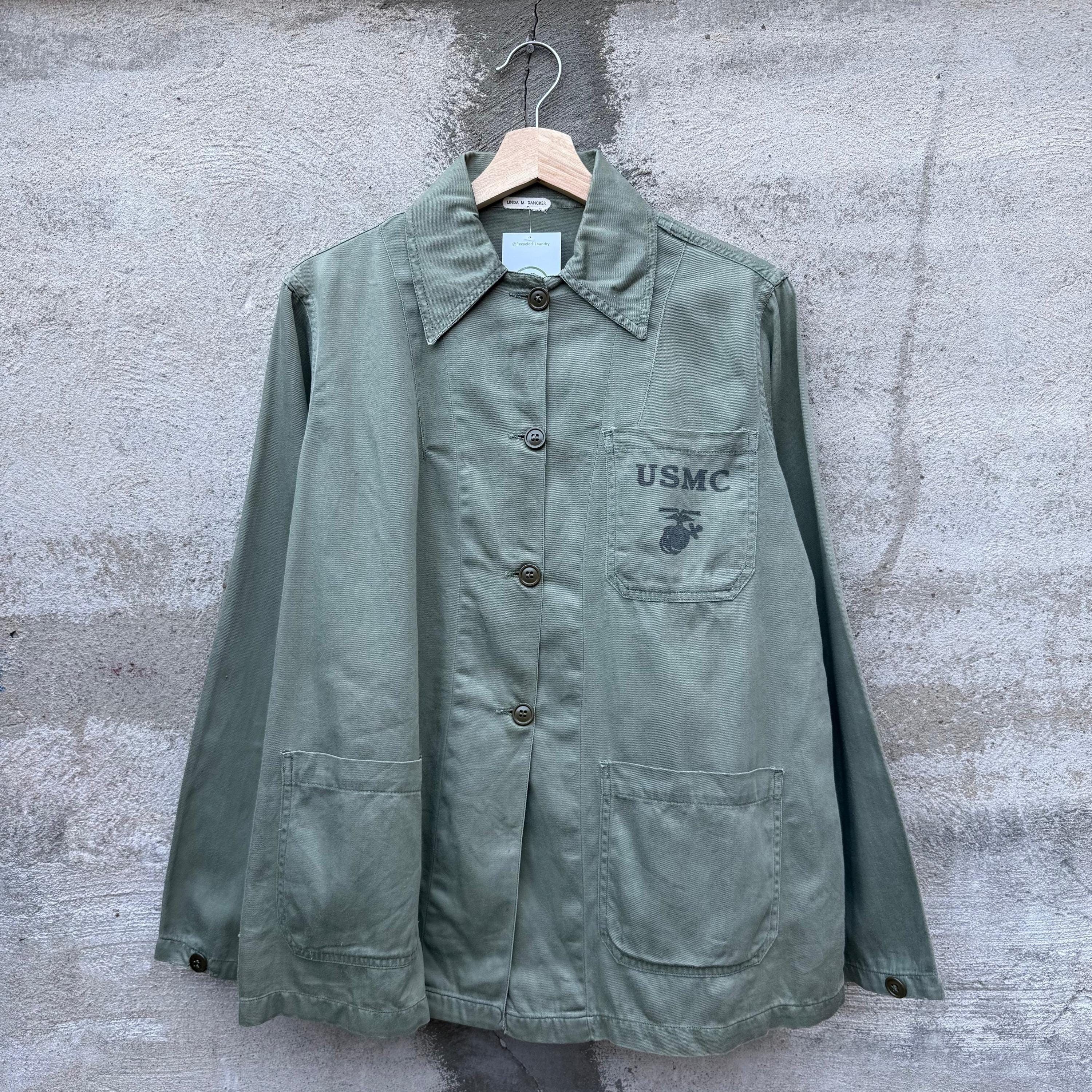Vintage 50's USMC Women's P47 Style Cotton Chore Jacket Size M / US 6-8 / IT 42-44 - 1 Thumbnail