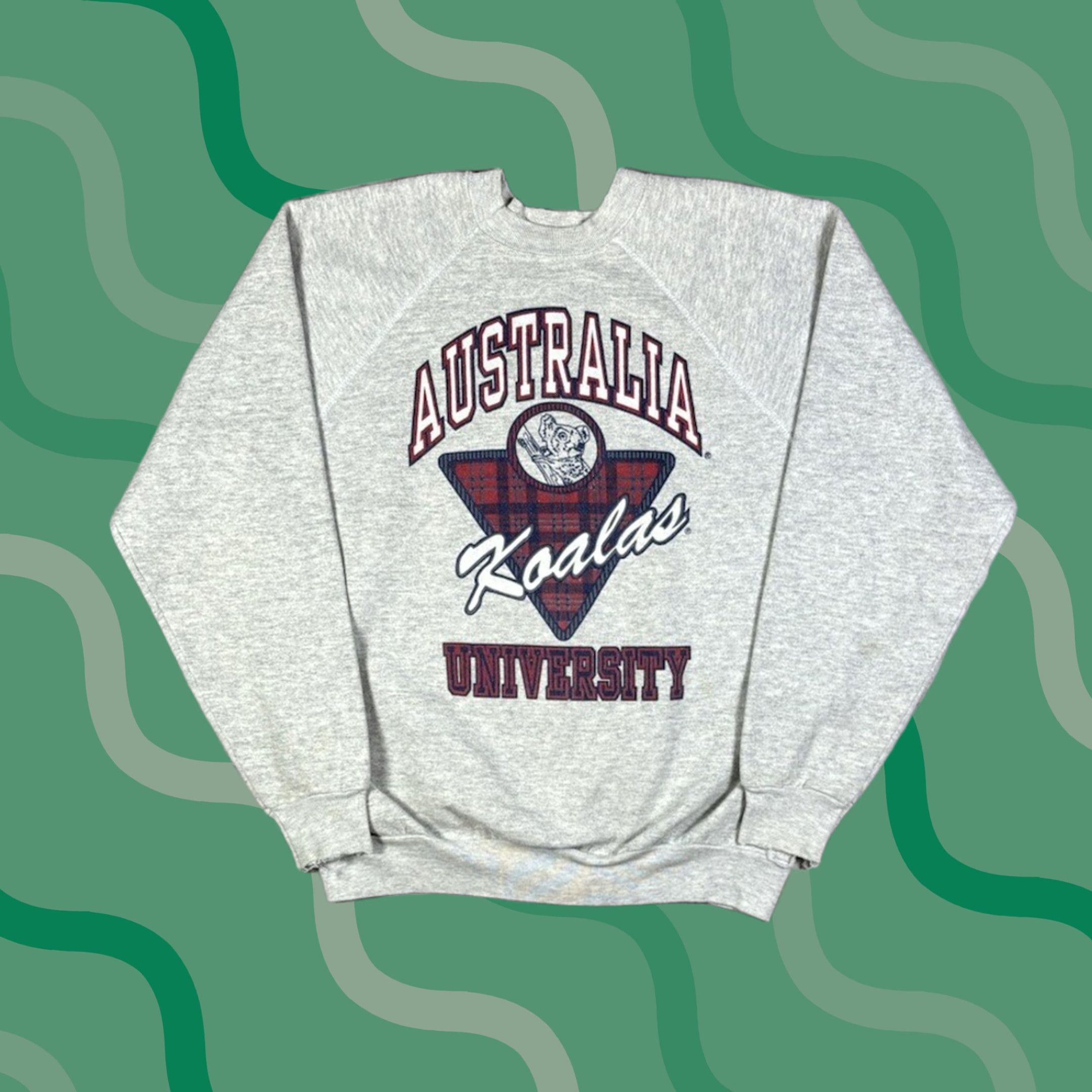 Hanes VINTAGE University Sweatshirt Gray Pullover L Hanes Men 80s 90s Graphic Print College Football Hardwearing Wool Blend? Size US L / EU 52-54 / 3 - 1 Thumbnail