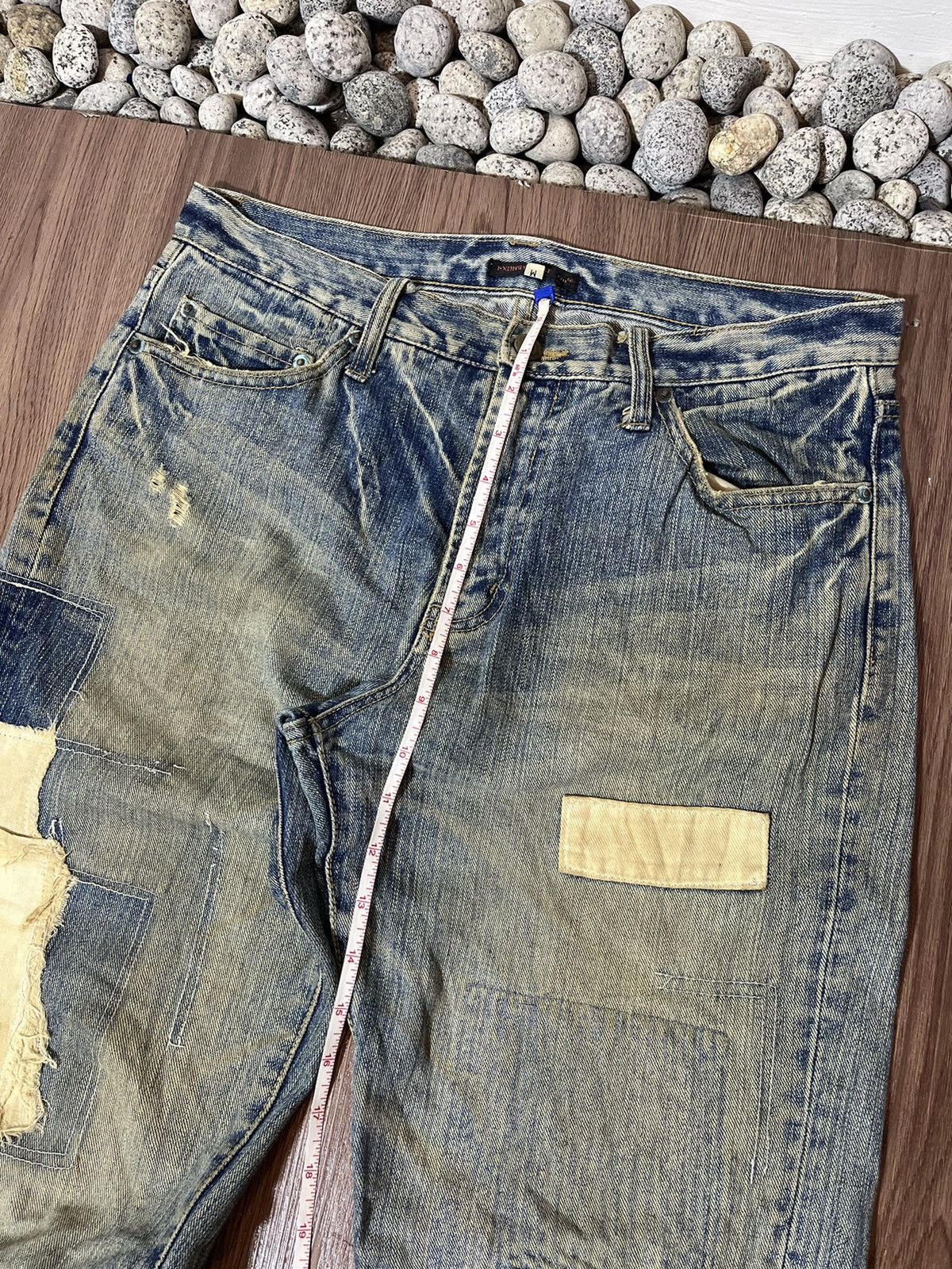 Japanese Brand Exhibitionist Japan Distressed Patchwork Jeans Size US 32 / EU 48 - 16 Thumbnail