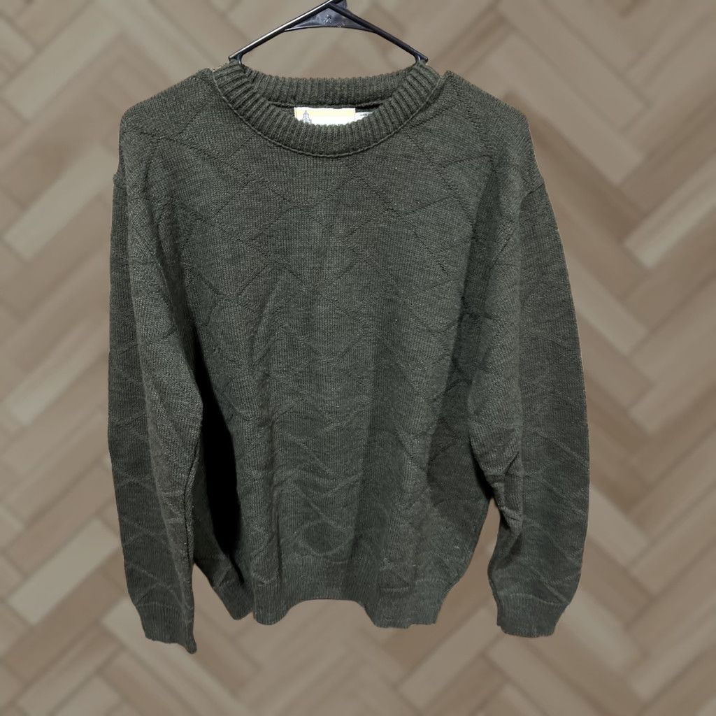 London Fog VINTAGE London Fog Sweater XL Unisex Adults Crew Neck Green 90s Christmas Holiday Retro Knit Geometric Large XL Regular Size US XL / EU 56 / 4 - 1 Thumbnail