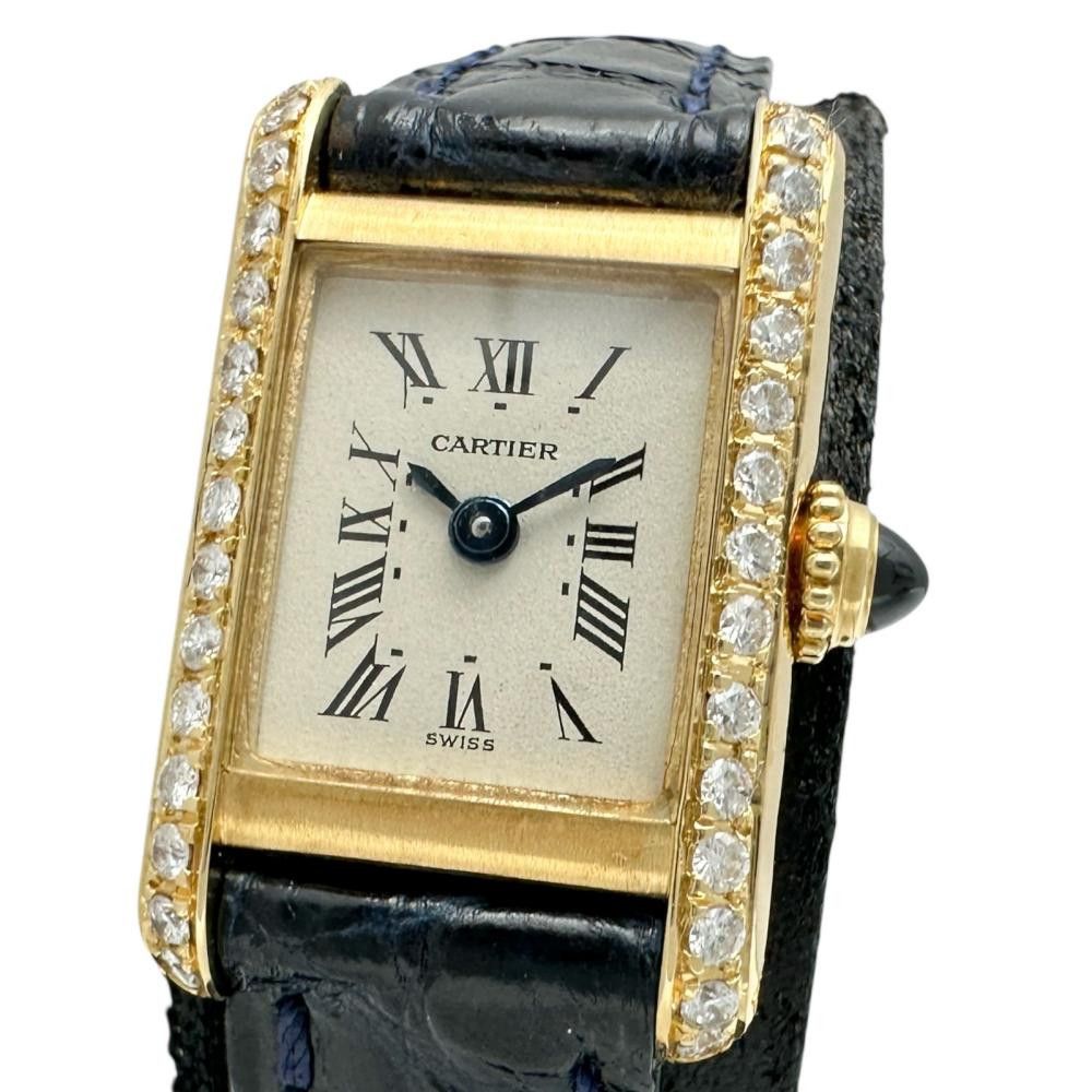 Cartier Cartier Tank Mini Au750 Crocodile skin Quartz 828001