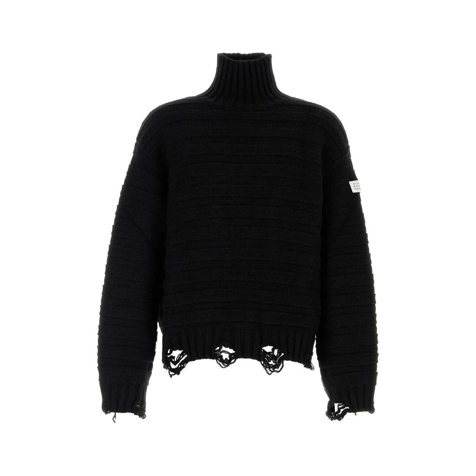 MAISON MARGIELA MM6 Black Wool And Acrylic Sweater New & Aut