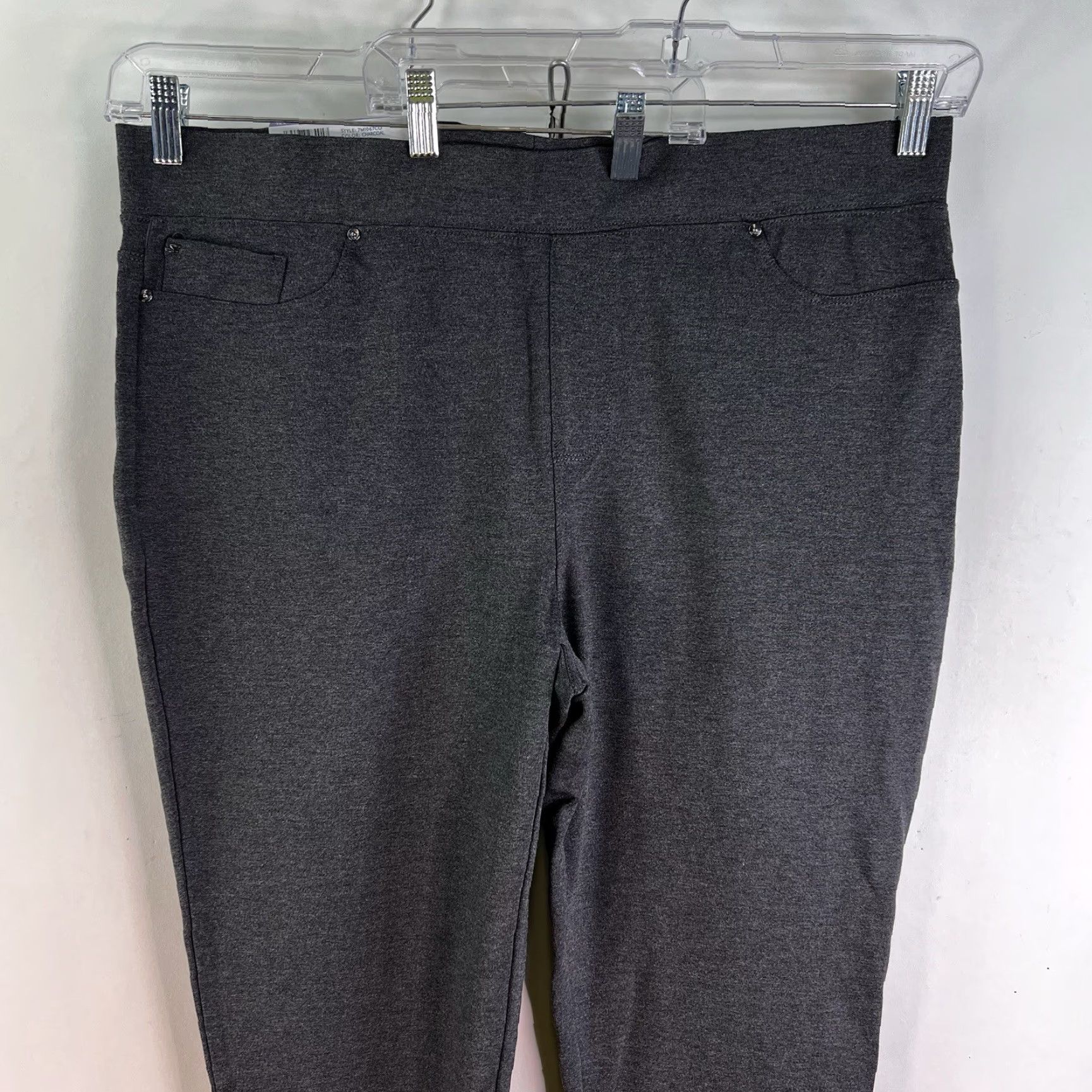 Vintage Seven7 Ponte Skinny Leggings Womens 2XL Gray Pull On Ankle Leggings Athletic Stretch NWT 40X30 Size 40" / US 18 - 2 Thumbnail