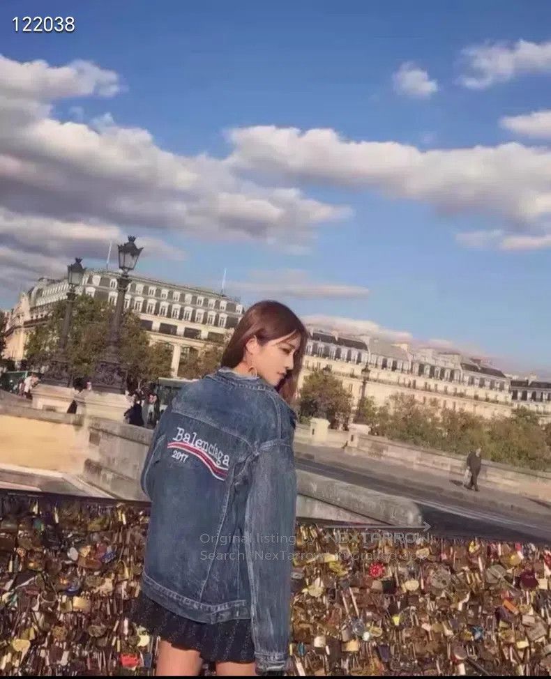Balenciaga Balenciaga Distressed Embroidered Letter Denim Jacket Size US S / EU 44-46 / 1 - 8 Thumbnail