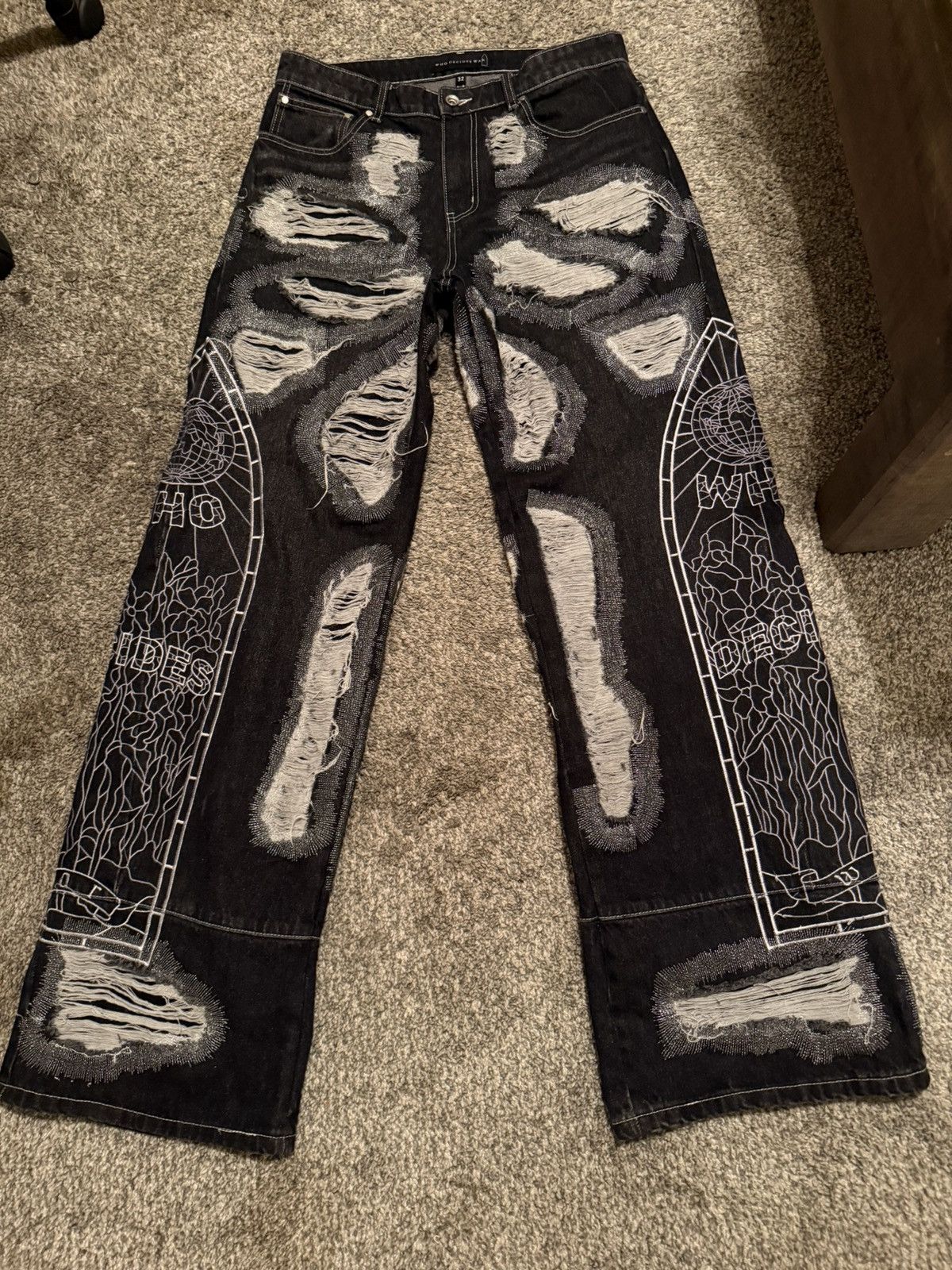 Who Decides War Who Decides War Darning Side Denim Jeans Size US 32 / EU 48 - 1 Thumbnail