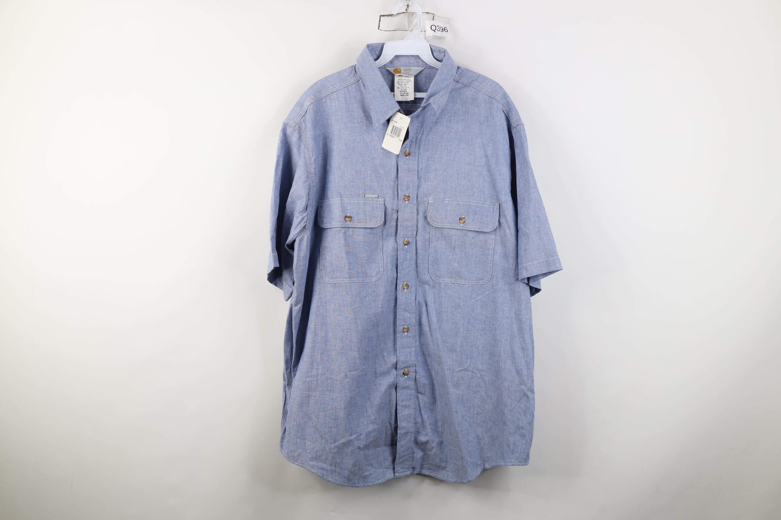 Carhartt Deadstock Vintage 90s Carhartt Chambray Short Sleeve Shirt Size US XL / EU 56 / 4 - 1 Thumbnail
