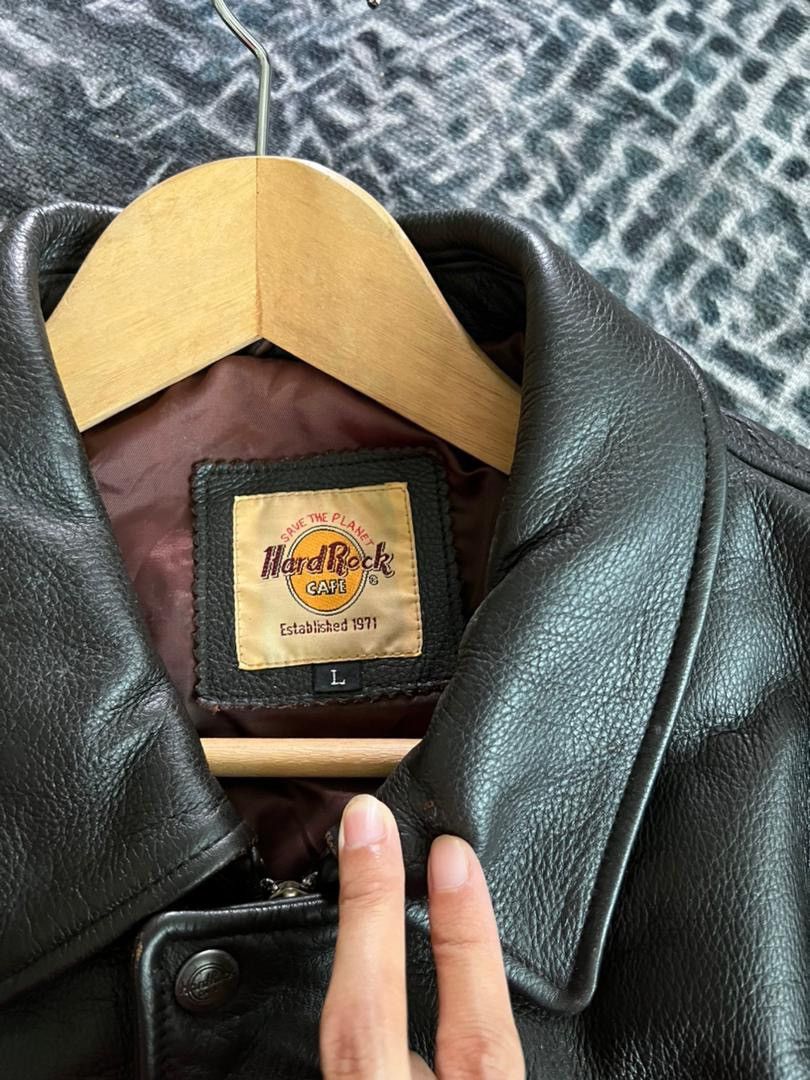 Hard Rock Cafe Vintage 90s Hard Rock Cafe London Leather Jacket Size US L / EU 52-54 / 3 - 3 Thumbnail