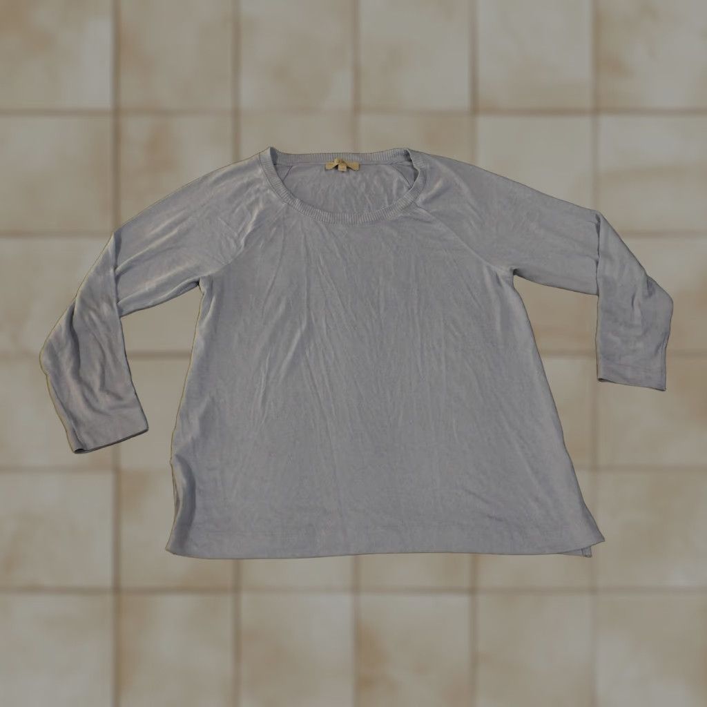 Loft LOFT Womens XL Blue Raglan Long Sleeve Lightweight Knit Top Sweater Shirt Terit Ann Taylor Size XL / US 12-14 / IT 48-50 - 1 Thumbnail