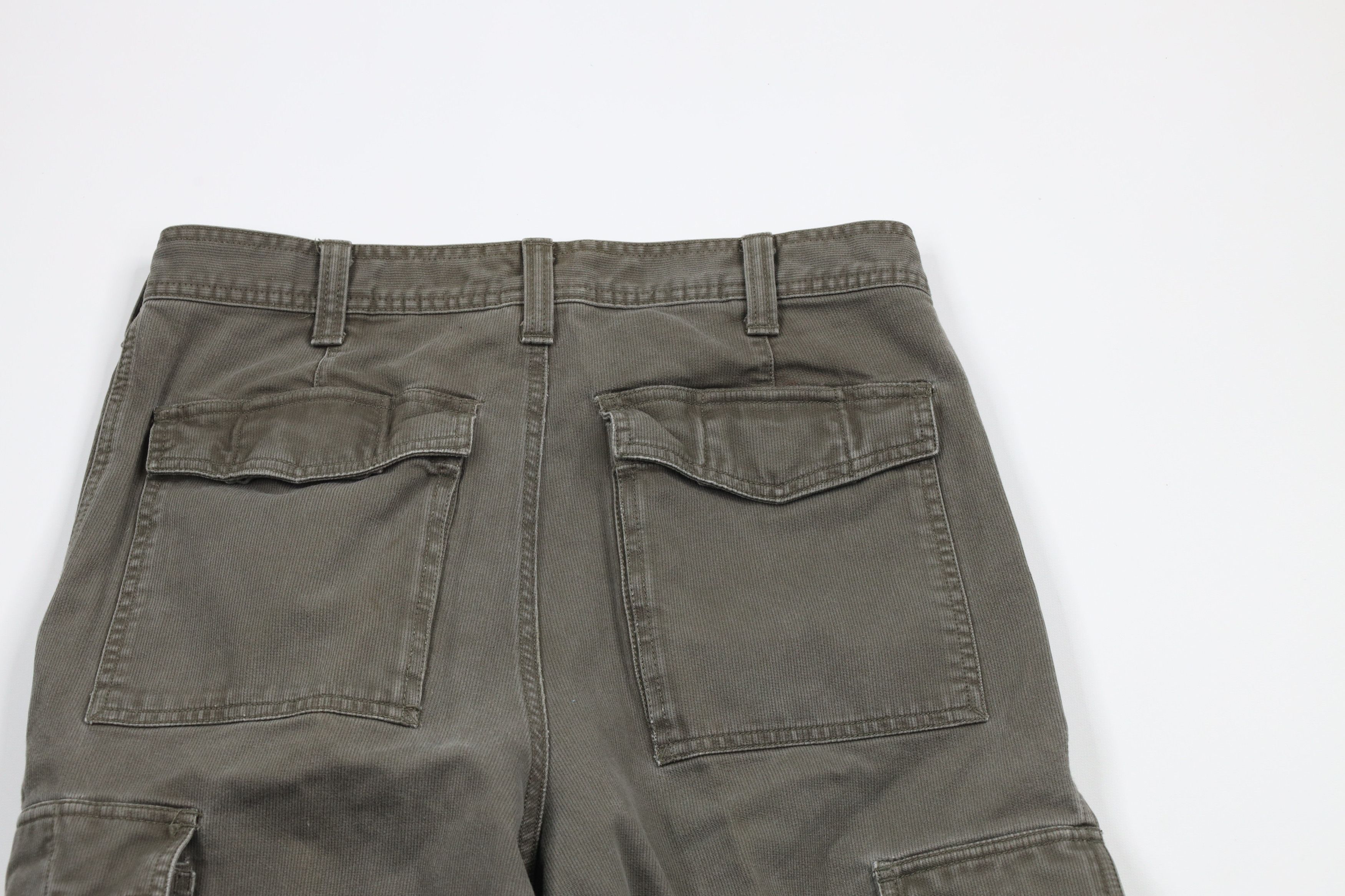 Vintage Vintage 90s Streetwear Heavyweight Ribbed Cargo Pants Green Size US 30 / EU 46 - 9 Thumbnail