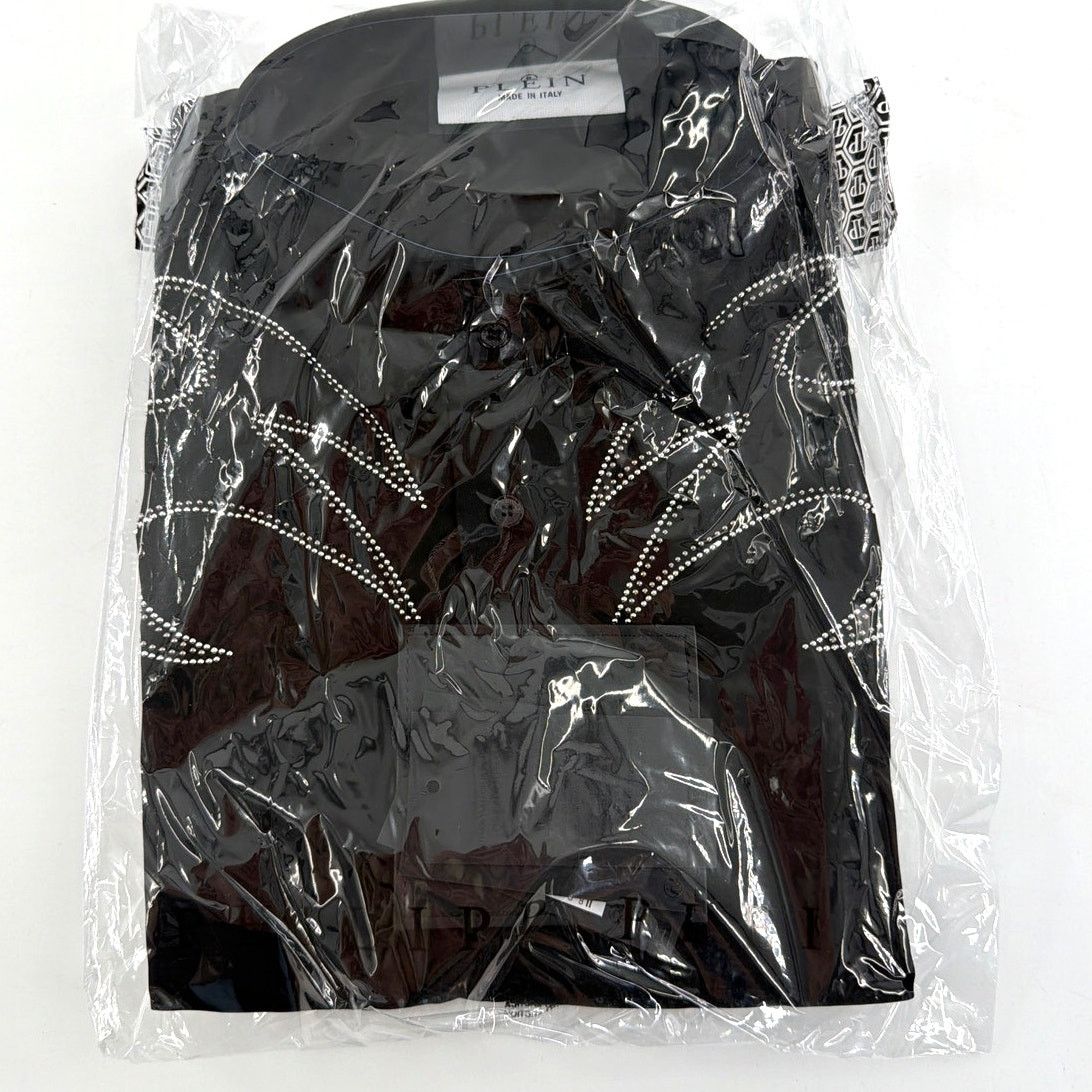 Philipp Plein Philipp Plein Men's Black Embellished Texas Shirt Size XL Size US XL / EU 56 / 4 - 3 Thumbnail