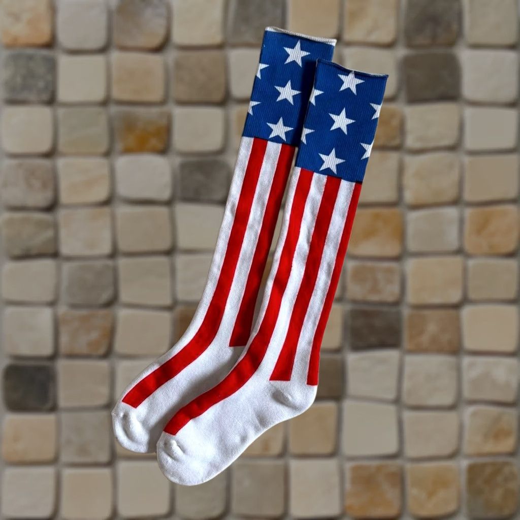 Vintage Bernhard Willhelm Flag Socks – Rare Vintage Designer Hosiery Size ONE SIZE - 1 Thumbnail