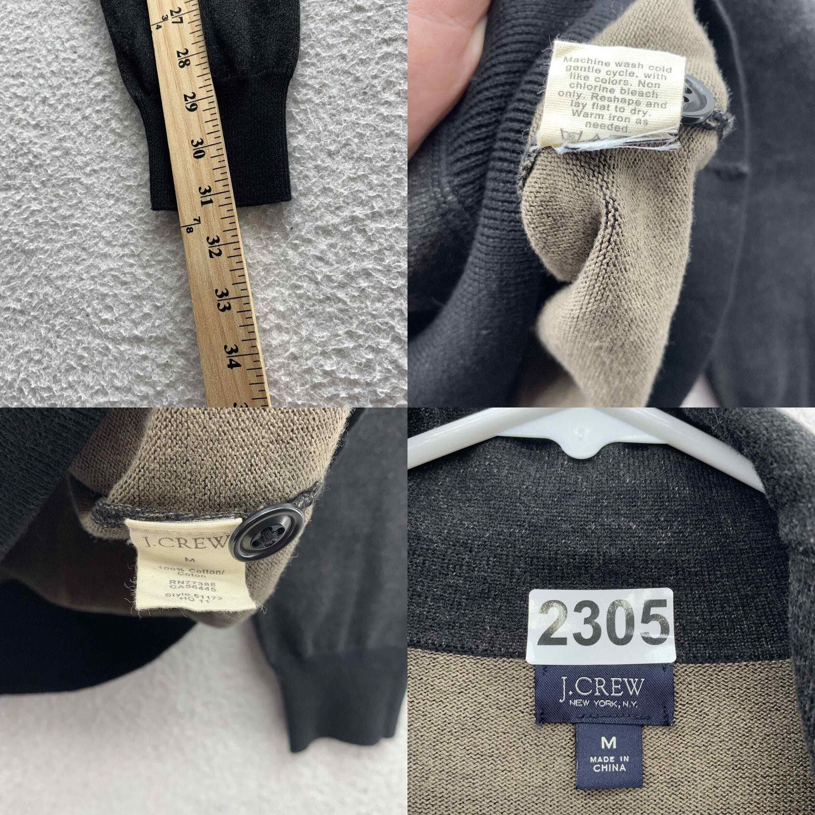 J.Crew J Crew Sweater Mens Medium Shawl Neck Charcoal Gray Button Pullover Knit Casual Dad Size US M / EU 48-50 / 2 - 8 Thumbnail