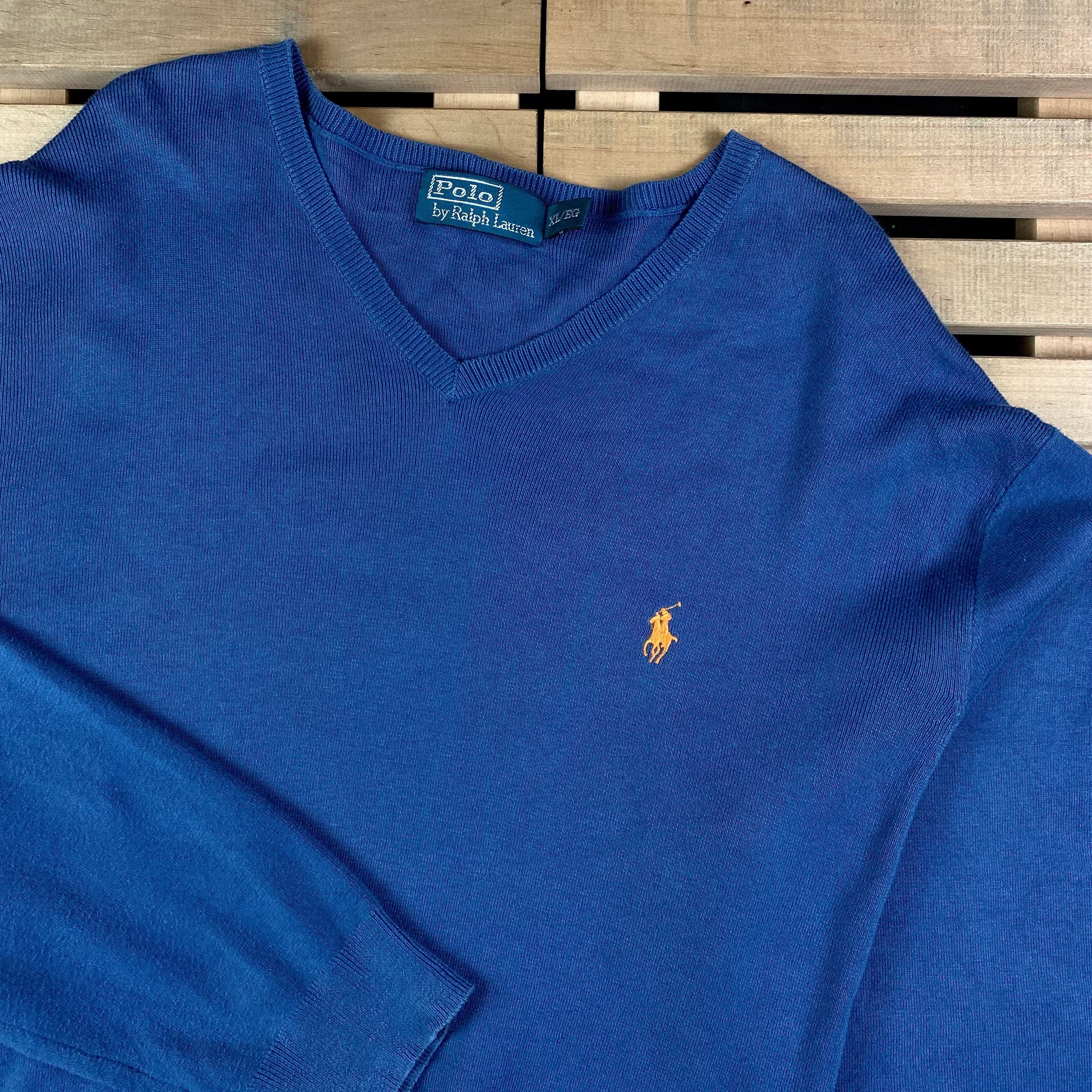 Polo Ralph Lauren × Ralph Lauren × Vintage Mens Jumper V Neck Polo Ralph Lauren Vintage Size XL Size US XL / EU 56 / 4 - 2 Thumbnail