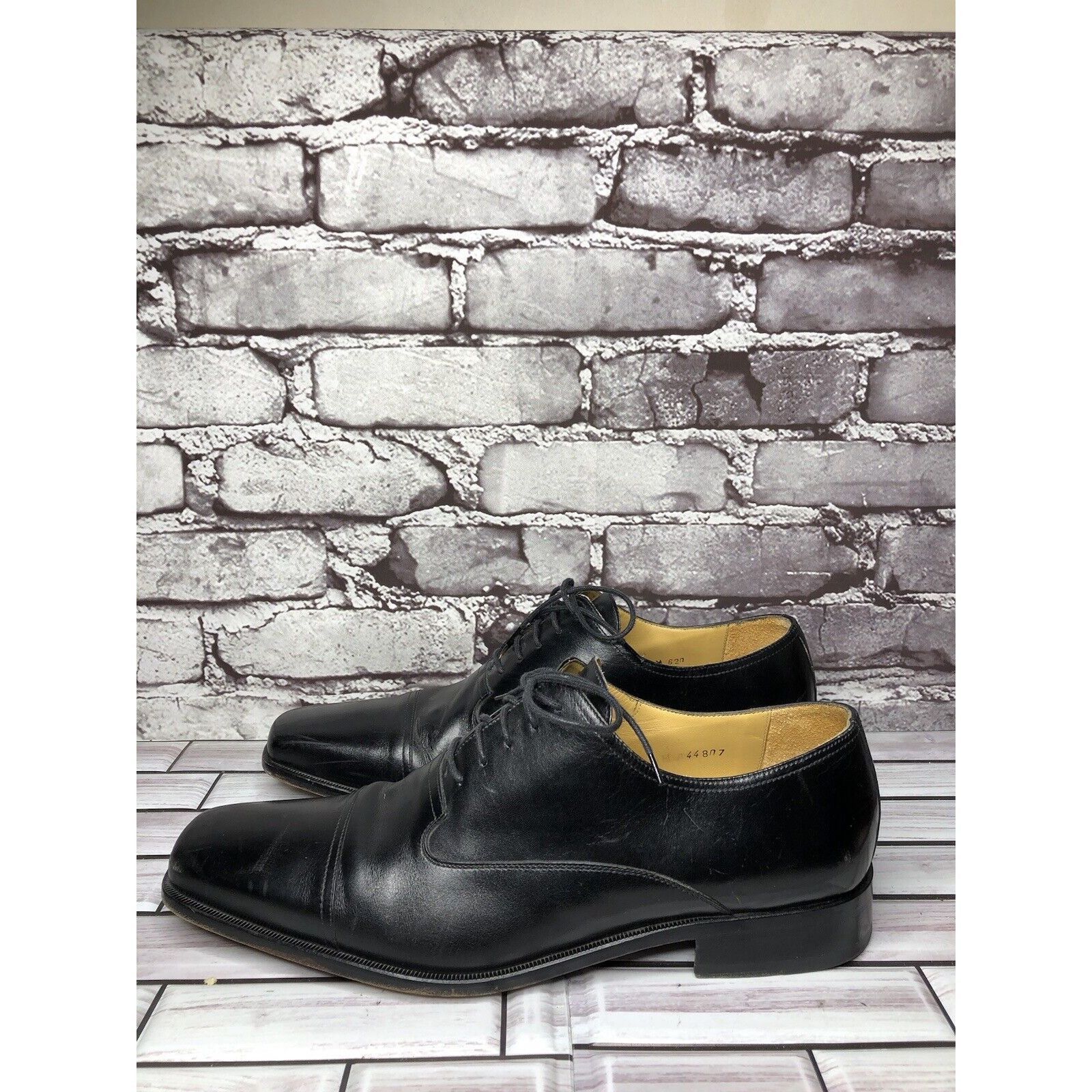 Mezlan Mezlan Lancer Black Leather Square Cap Toe Lace Oxfords Shoe Size US 10 / EU 43 - 21 Thumbnail
