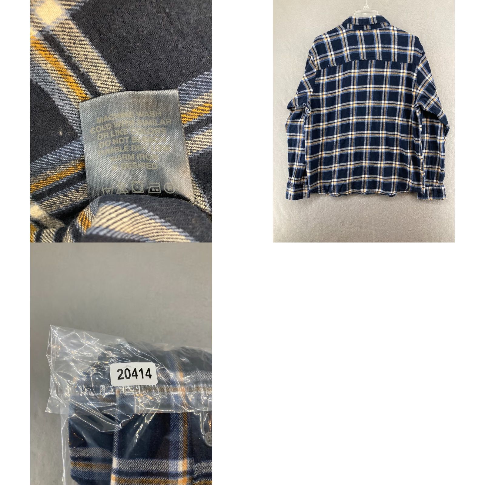 Vintage Jackson Hole Mens Shirt XL Blue Plaid Flannel Button-Up Shirt XL Blue Plaid Cotton Wool? Size US XL / EU 56 / 4 - 8 Thumbnail