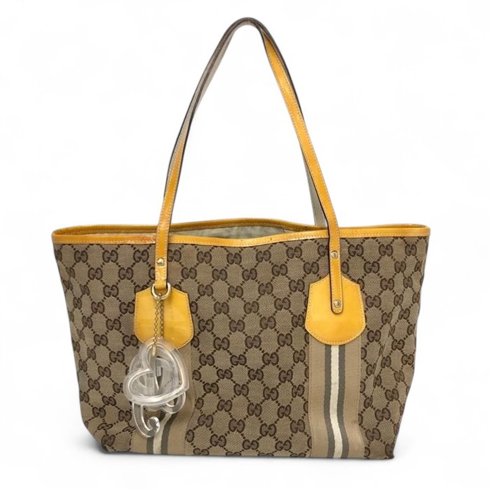 Gucci Gucci - Beige and Yellow GG Canvas Tote Bag Size ONE SIZE - 4 Thumbnail