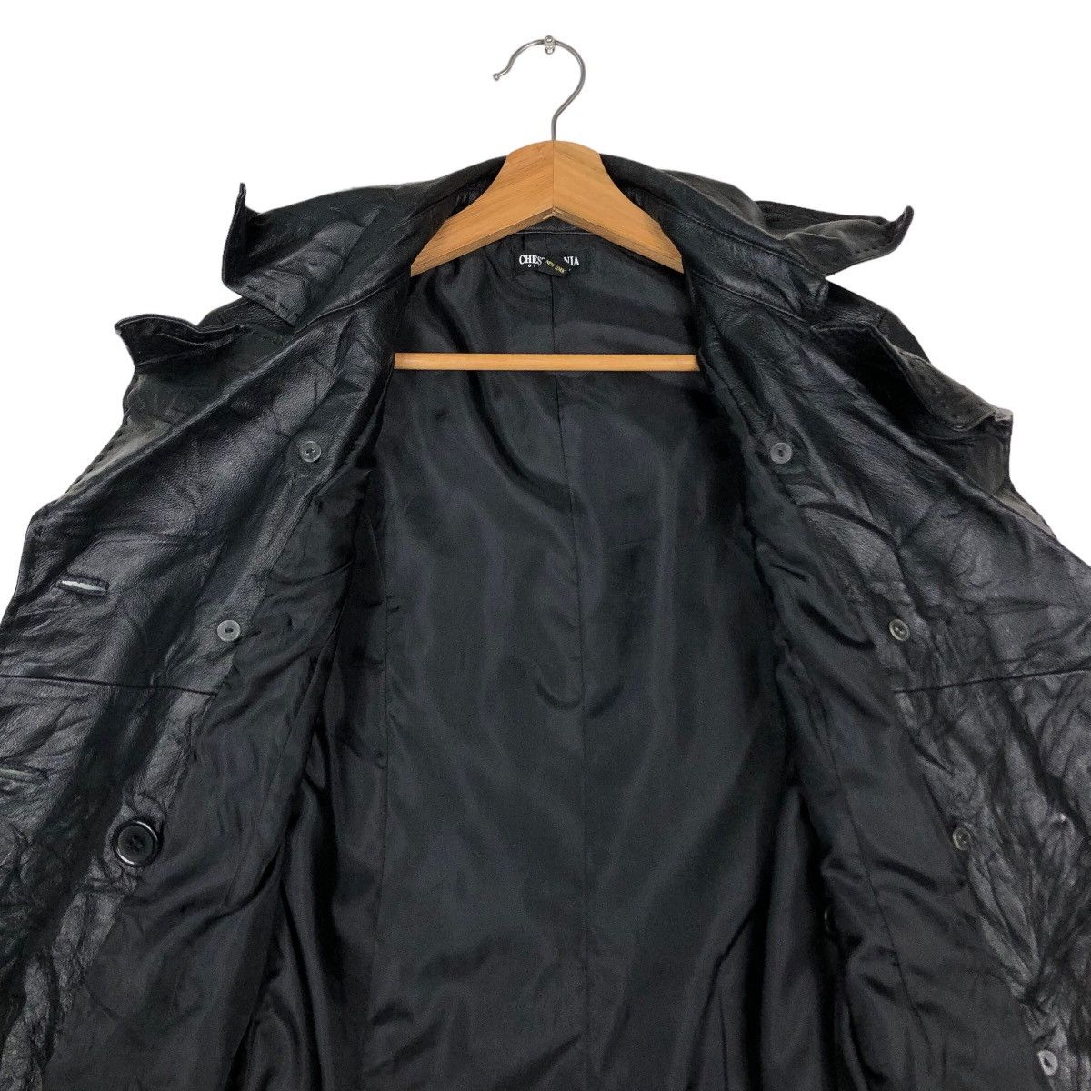 Japanese Brand 🔥Biker Leather Jacket Soft Parachute Design Chest Mania Size US M / EU 48-50 / 2 - 14 Thumbnail