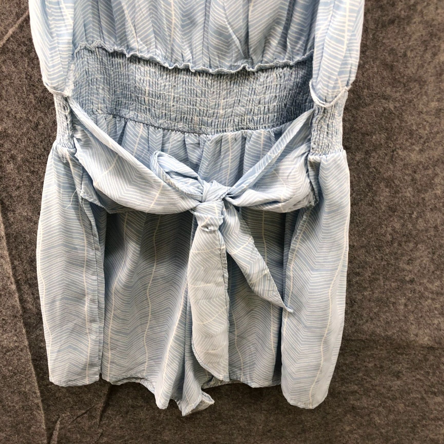 Vintage The Impeccable Pig Romper Sleeveless Womens L Light Blue V-Neck Tie Waist Size 36" / US 14 / IT 50 - 6 Thumbnail