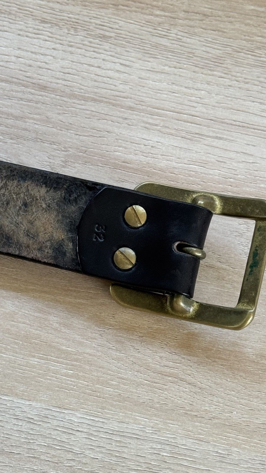 The Strike Gold THE STRIKE GOLD - BLACK LEATHER BELT SIZE 32 Size 32 - 4 Thumbnail