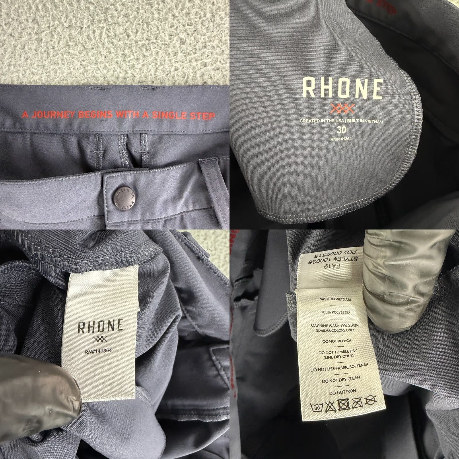 Rhone Rhone Commuter Slim Pant Mens Size 30 Gray Straight Leg Lightweight Stretch Chino Pants Modern Fit Men’s Regular 30 Inseam 31" Gray Size US 30 / EU 46 - 9 Thumbnail