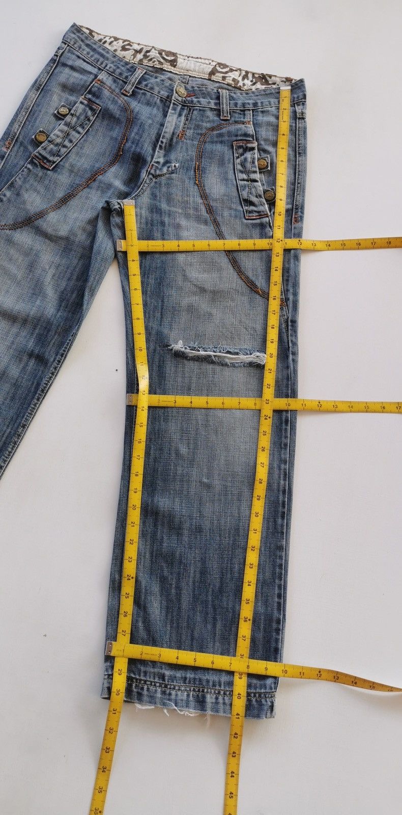 Japanese Brand Leopard Baggy Distressed Denim Jeans Size US 34 / EU 50 - 11 Thumbnail