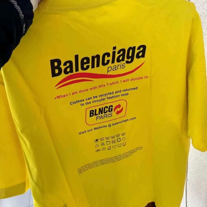 Balenciaga Balenciaga Yellow Eco Cola Short Sleeve Size US XS / EU 42 / 0 - 5 Thumbnail