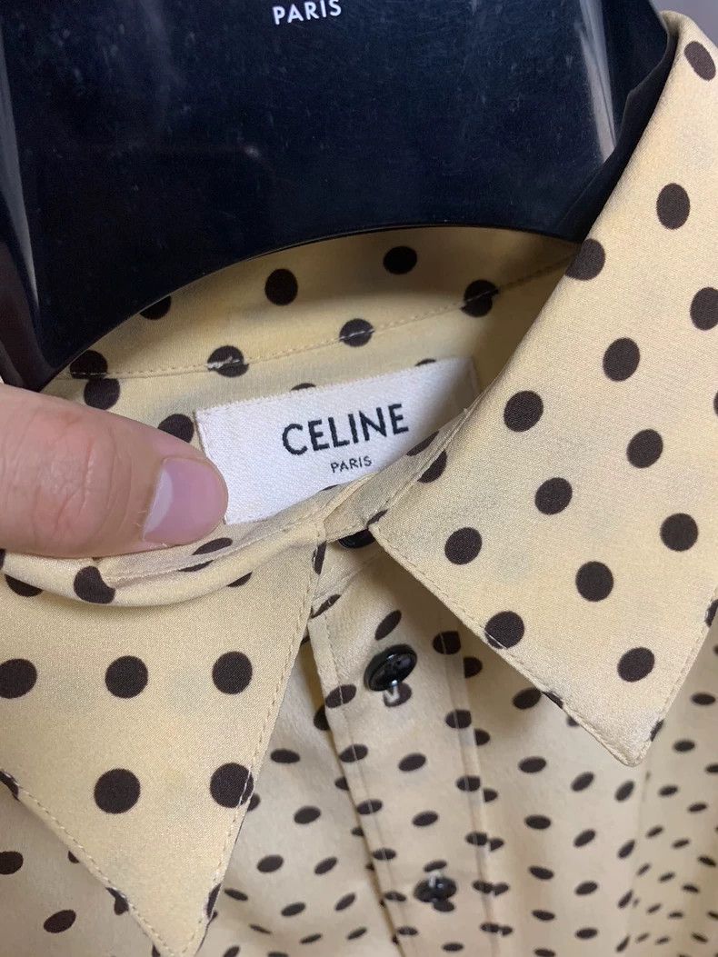 Celine Celine 2020SS Yellow silk polka dot shirt Size XS / US 0-2 / IT 36-38 - 2 Thumbnail