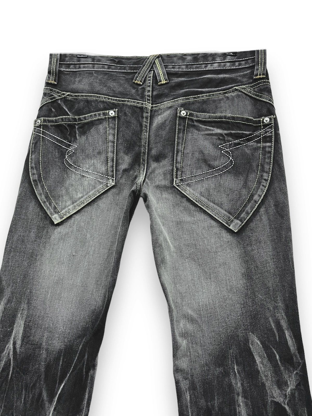🔥💥SEMANTIC DESIGN BLOW💥 Whiskers Retro Punk FLARE Denim💥