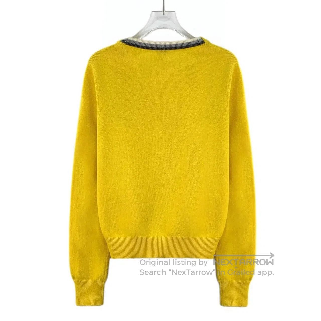 Loewe Loewe Yellow Logo Embroidered Wool V-Neck Single Breasted Size M / US 6-8 / IT 42-44 - 2 Thumbnail